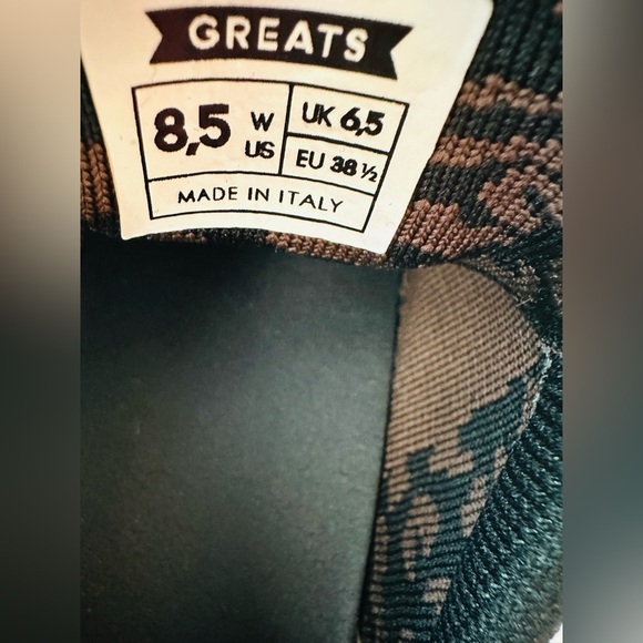 GREATS Brooklyn The Royale Knit Leopard Print Sneakers Size 8.5 W - Picture 8 of 9